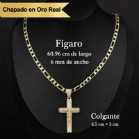 Deus® Cadena con Crucifijo Bañada en Oro 14K