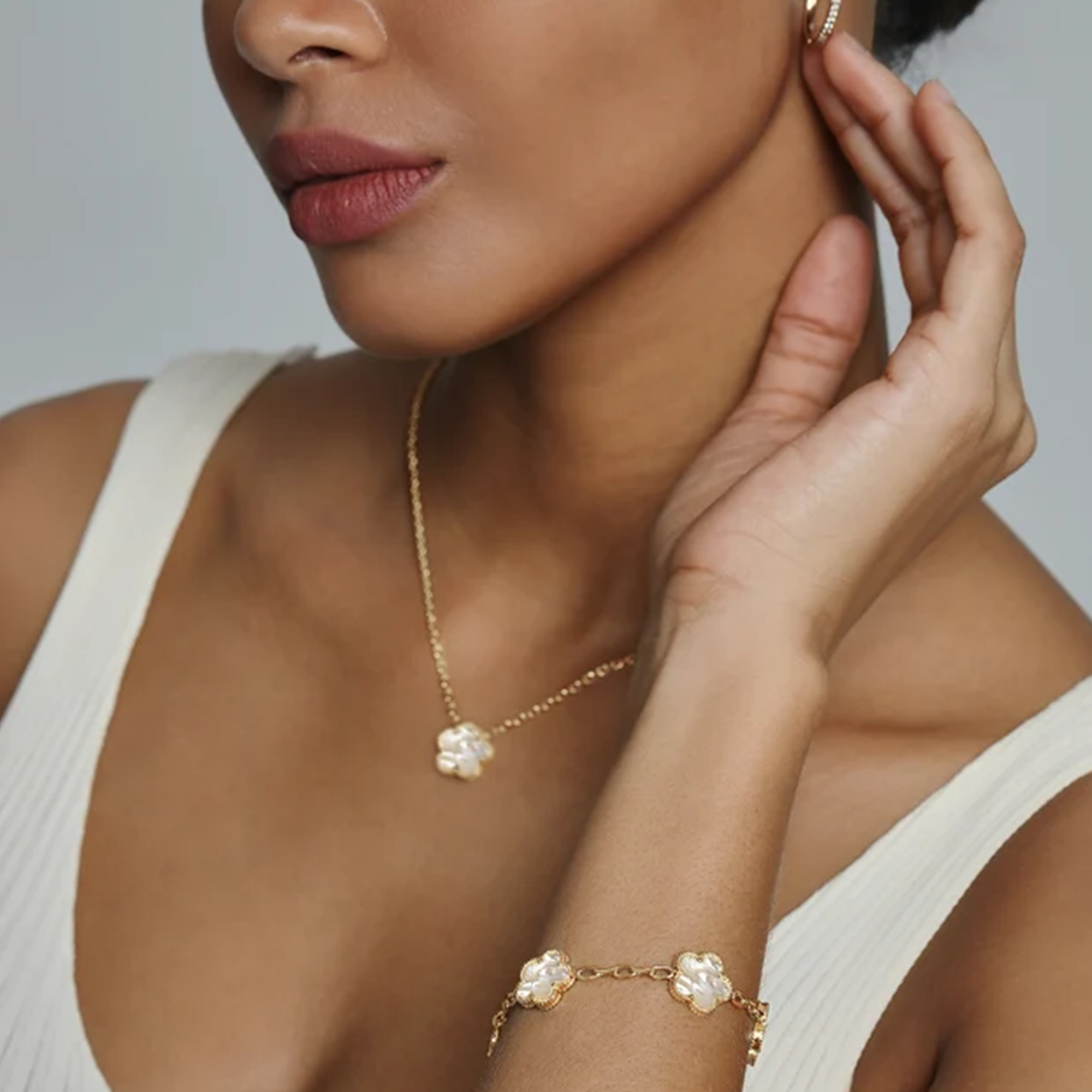 Pulsera Trébol Bañada en Oro 14K Deus®