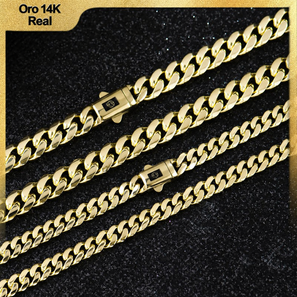 Deus® Cadena Monaco de Oro 14K