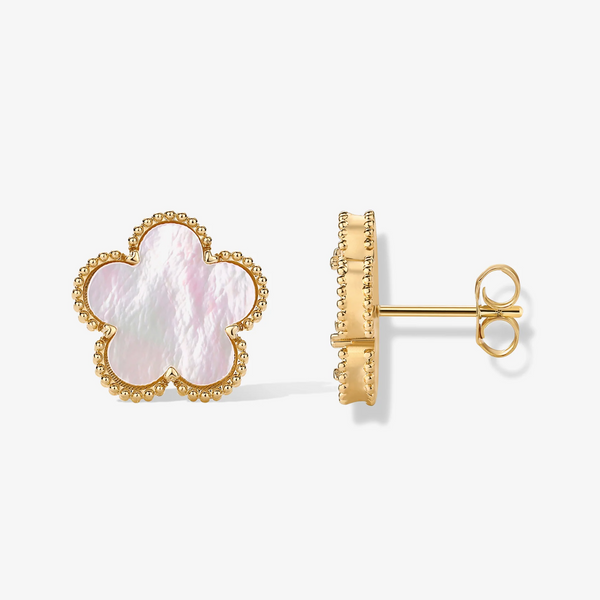 Deus® Aretes Trébol Bañados en Oro 14K