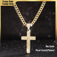 Deus™ Cadena con Crucifijo Bañada en Oro 14K